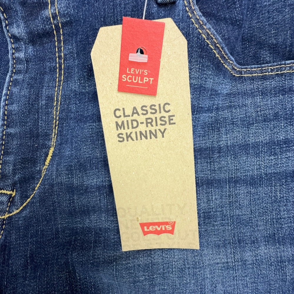 Levis Classic Mid-Rise Skinny Jeans Women 14 Medium W32 L32 Blue Denim 585750166 - Picture 7 of 9